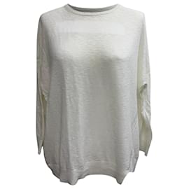 Zadig & Voltaire Rundhals-Pullover aus weißer Baumwolle Weiß Roh