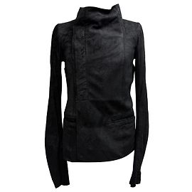 Rick Owens Brushed Jacket in Black Leather Black