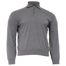 Polo de manga larga Brunello Cucinelli en algodón gris Gris