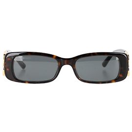 Occhiali da sole rettangolari Balenciaga Dynasty in acetato marrone Marrone