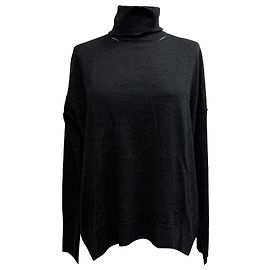 Zadig & Voltaire Rollkragenpullover aus grauer Merinowolle Grau