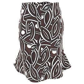 Saia midi estampada Marni em lã marrom Outro