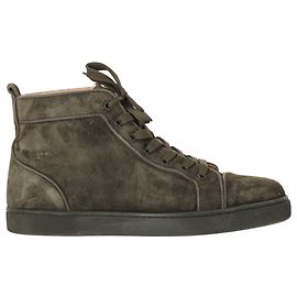 Baskets montantes Louis Christian Louboutin en daim vert Vert Vert olive