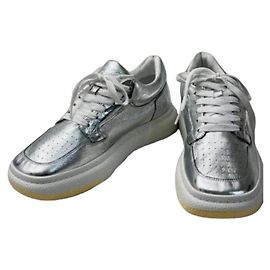 Maison Martin Margiela Tênis de couro prateado Maison Margiela Prata