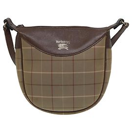Bolsa de ombro Burberry Nova check em lona e couro Bege
