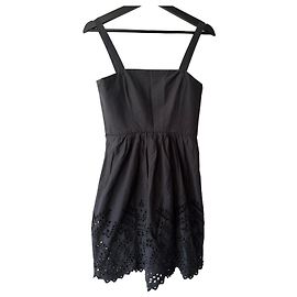 Isabel Marant Etoile Robe noire en coton avec broderies Noir