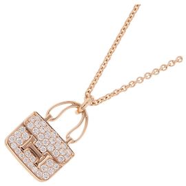 Collier Pendentif Amulette Constance Hermès Doré