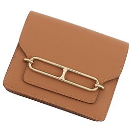 Monedero Roulis Reli Verso de Hermès Beige Verde claro