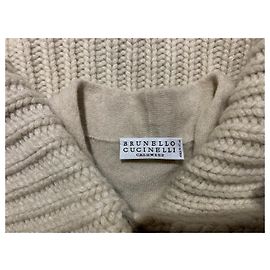 Brunello Cucinelli Beige cashmere cardigan Black