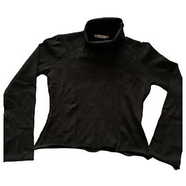 Autre Marque Black turtleneck sweater with floral pattern Dark red