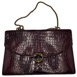 Hermès Bolso de Hombro Cordeliere Cocodrilo Hermes Burdeos