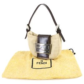 Fendi Zucca Mini Croissant Handtasche Braun Beige