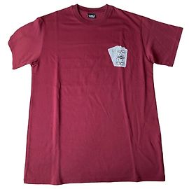 Autre Marque Camiseta Propaganda con estampado de cartas de juego Roja