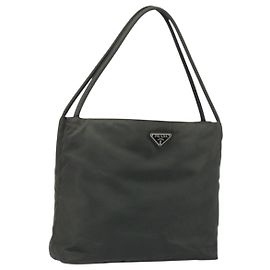 PRADA Bolsa de mão em nylon caqui Auth bs33878 Caqui