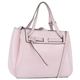 LOEWE Shoulder Bag Leather Pink Silver Auth bs33996 Silvery Pink