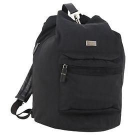 GUCCI Backpack Nylon Black Silver 019 0585 Auth bs33437 Black Silvery