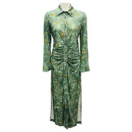 Vestido midi de manga larga estampado multicolor verde Altuzarra Verde