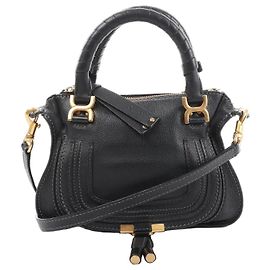 Chloé Chloe Marcie Leder 2Way Handtasche in Schwarz Braun