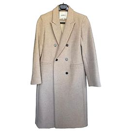 Abrigo largo de lana beige de ba&sh Beige