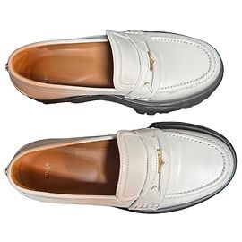 Mocassins Maje en cuir blanc Blanc