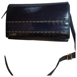 Bolsa de couro preta Bruno Magli Preto