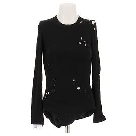 Body Balmain nero a maniche lunghe in viscosa Nero