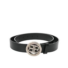 Balenciaga Black Leather Standard Belt Black