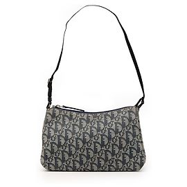 Bolsa de Ombro Diorissimo Trotter em Lona Azul Dior Azul