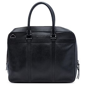 Burberry Black Leather Business Bag Black