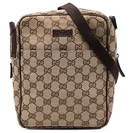 Bolsa transversal em lona GG bege Gucci Bege