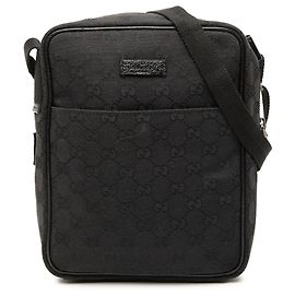 Borsa a tracolla Gucci in tela GG nera Nero