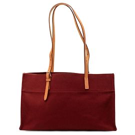 Hermès Red Toile Etriviere Elan Tote Red Dark red