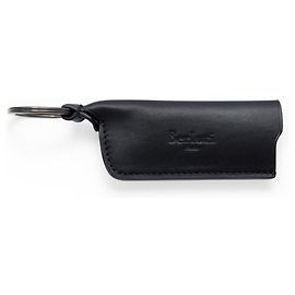 NEW BERLUTI LIGHTER KEY RING KR023 BLACK LEATHER Black