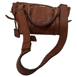 Sac de bowling Burberry Medium Nevinson en cuir python marron Noir