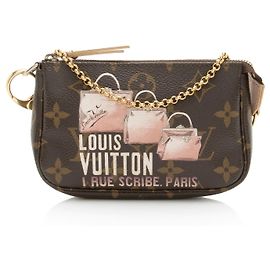Mini Pochette Accessoires Affiche en Toile Monogram Édition Limitée Louis Vuitton Marron