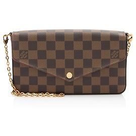 Pochette Felicie Damier Ebene de Louis Vuitton Marron