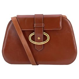 Bolsa de ombro de couro vintage Dior Marrom