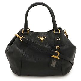 Sac Tote 2WAY Vitello Daino de Prada Noir