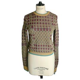 CHANEL Pull léger doré ultra chic Egypte Collection Etat quasi neuf 36 Bijouterie dorée