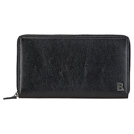 Balenciaga B Logo Leather Long Wallet Black