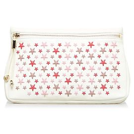 Bolso de mano de cuero Zena Star Studs de Jimmy Choo Blanco Roja