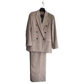 Terno de calça Massimo Dutti em lã bege Bege