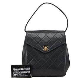 Chanel Coco Mark Matelasse Lambskin Handbag Black