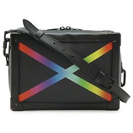 Sac à épaule Pochette Noir Soft Trunk Taiga Rainbow de Louis Vuitton Noir