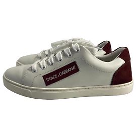 Dolce & Gabbana Ledersneaker Weiß Weiß