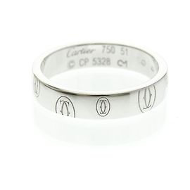 Anillo de Oro Blanco Cartier Feliz Cumpleaños Plata