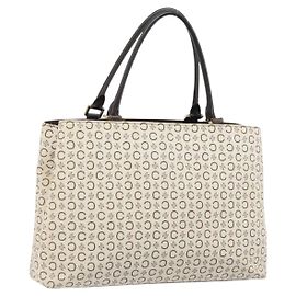 Céline CELINE C Macadam Canvas Tote Bag Ivory Gold Auth ep13774 Golden Cream