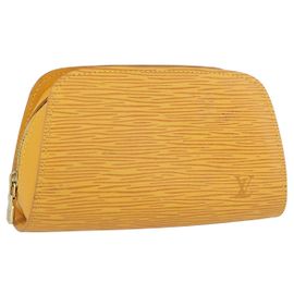 LOUIS VUITTON Bolsa Dauphine PM Epi Amarillo M48449 LV Auth ti3784 Amarillo