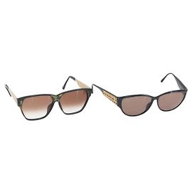 Christian Dior Sunglasses 2 Set Black Auth ti3815 Black