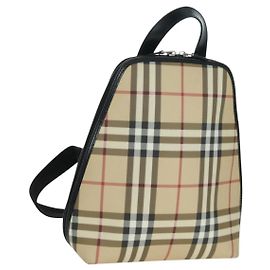BURBERRY Nova Check Backpack PVC Beige Auth am11045V Beige